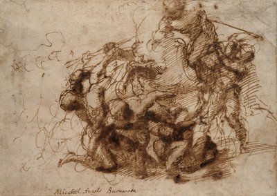 「カシーナの戦い」のための研究の戦い、1504 作： Michelangelo Buonarroti